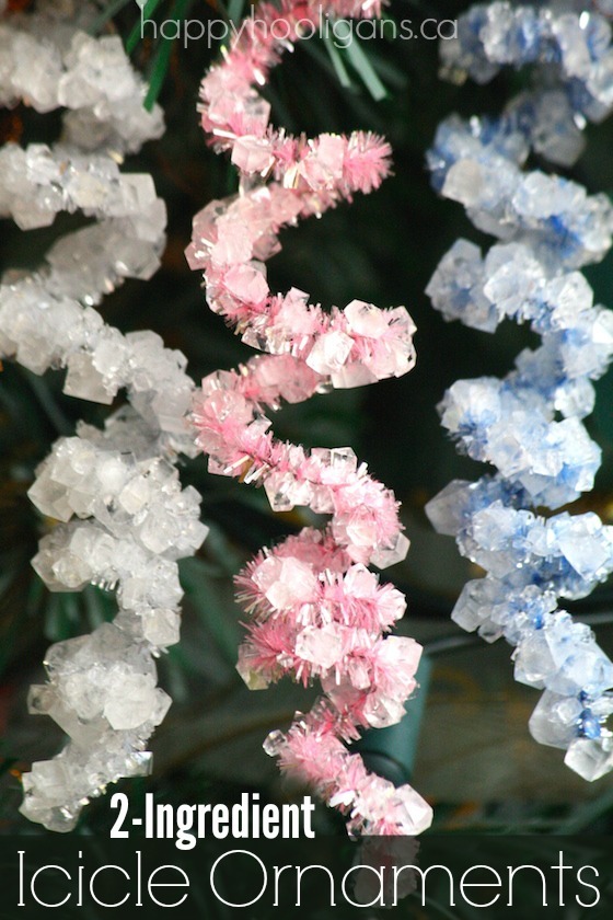 кристальные подвески на елку из синельной проволоки