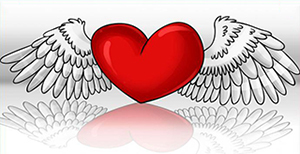 Сердце с крыльями, эффект объемности, какой поэтапный рисунок