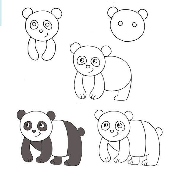как нарисовать панду пошагово
