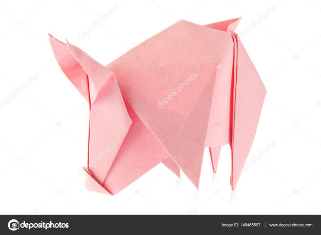 как сделать свинью в технике оригами