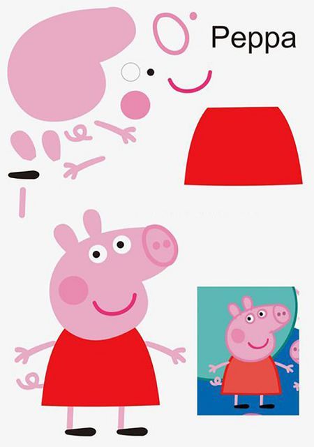 как сделать нашивку, аппликацию со свинкой, со свинкой Пеппой, шаблоны свинки, поделки к новому году, 2019