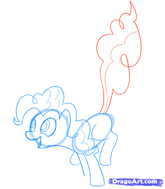 Как нарисовать пони Пинки Пай поэтапно