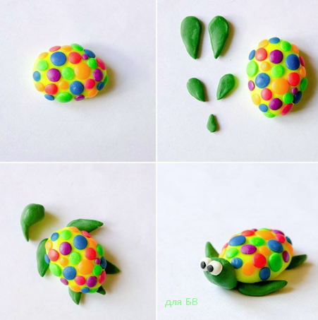 как сделать черепаху из пластилина