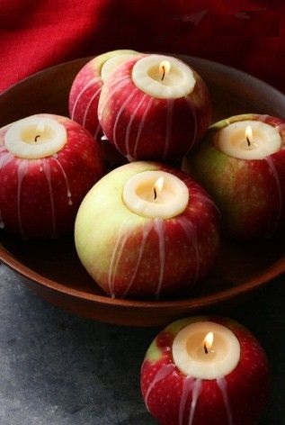 свечи в яблоках
