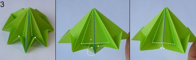 как сделать елку из модульного оригами