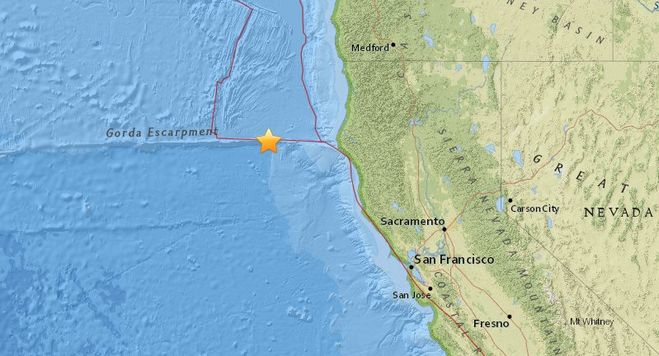 землетрясение в калифорнии 8.12.2016