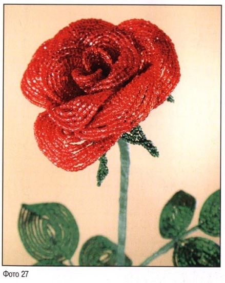 роза из бисера, схемы розы из бисера