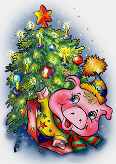 кртинка  со свиньей для Нового года