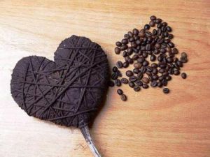 сердце из кофе