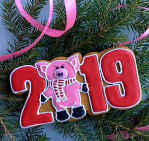 пряники для Нового года 2019 "свинки"