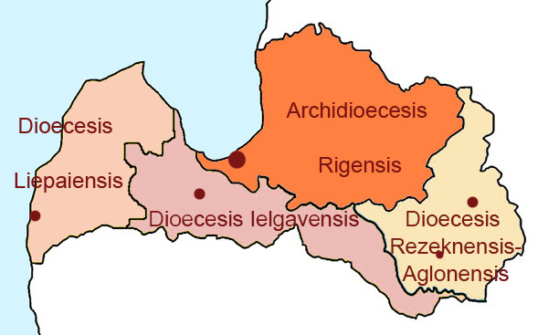 Католические епархии - диоцезы в Латвии