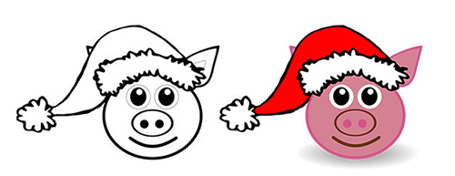 свинья в новогоднем образ