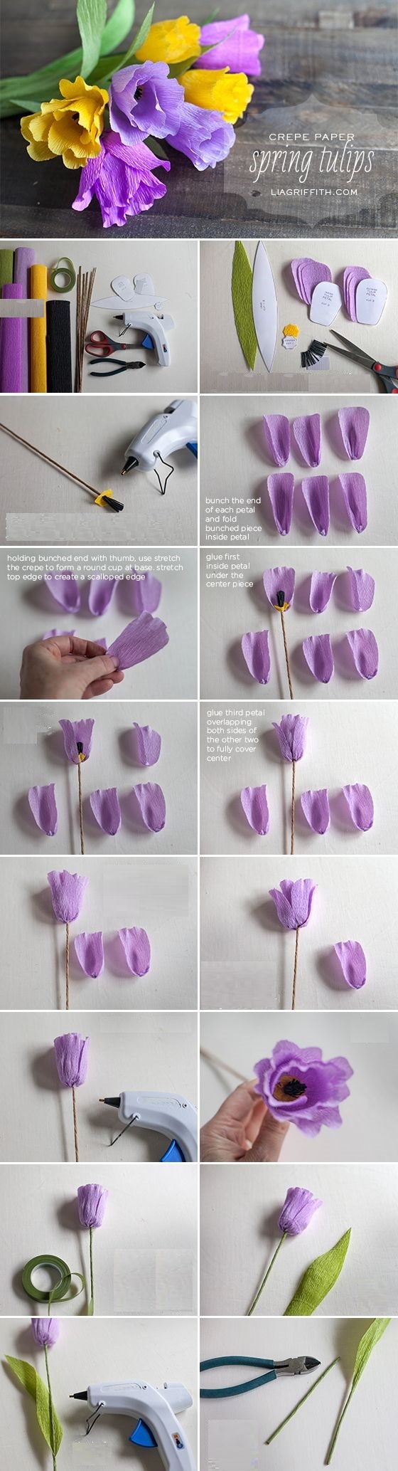 тюльпаны гофрированные из бумаги
