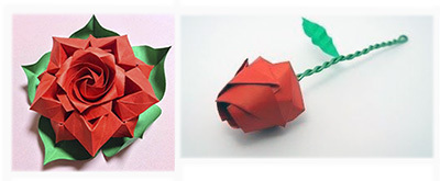 роза оригами