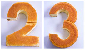 цифра "23" из бисквитного коржа схема сборки