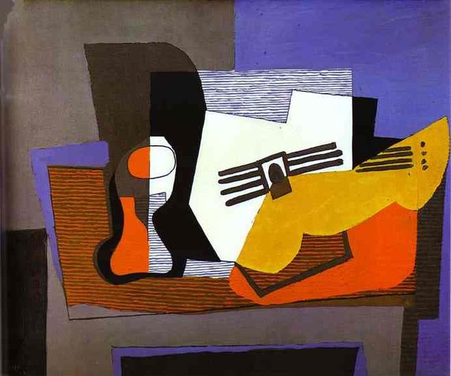 Пабло Пикассо - Кубизм "Натюрморт с гитарой", 1921