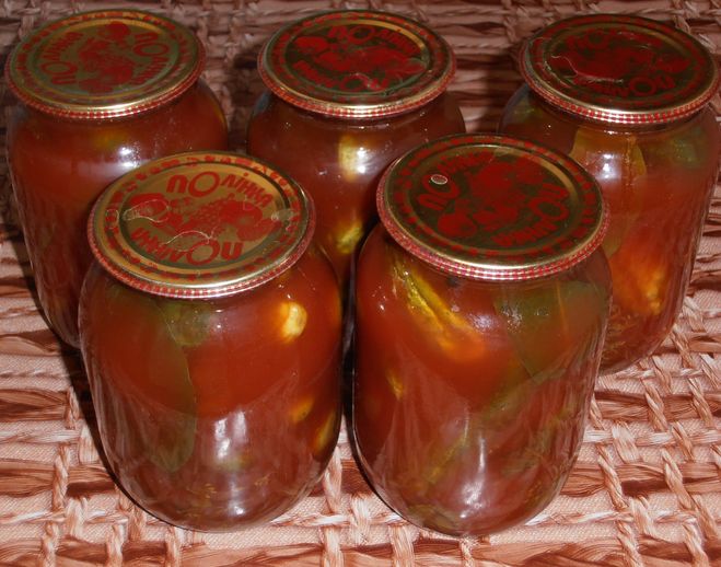 маринованные огурцы в томатном соусе на зиму