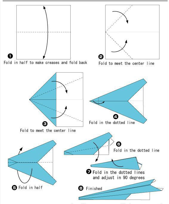 Как сделать из бумаги самолет без клея, который летает 100 метров?