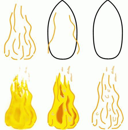 нарисовать тату огонь пламя