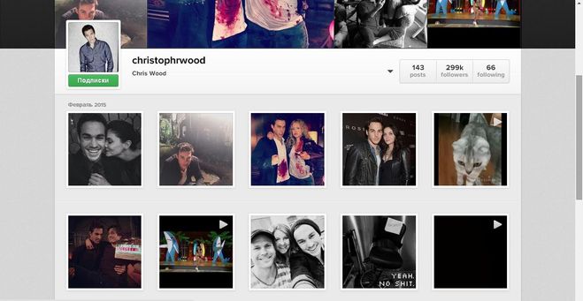 Официальный Instagram Chris Wood Кристофер Вуд (Крис Вуд) инстаграм