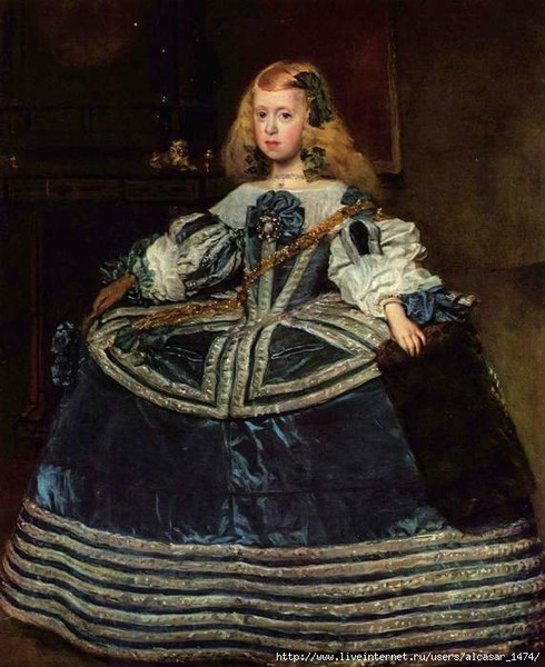 текст при наведении - Диего Родригес Веласкес (1599—1660) Портрет инфанты Маргариты в голубом платье