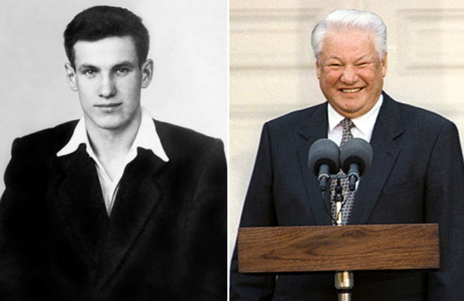 Ельцин в молодости и старости