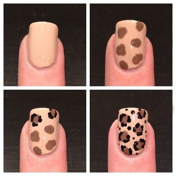 рисунок с пятнами леопарда на ногтях маникюр поэтапно мастер-класс