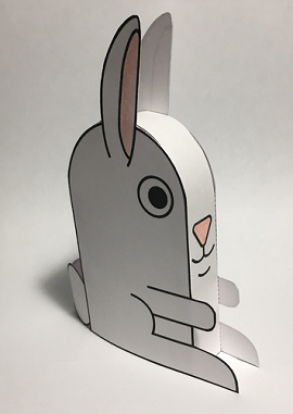 как сделать зайца, кролика в технике паперкрафт