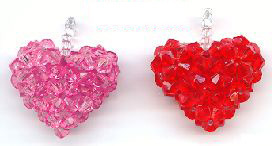 украшение из бисера на 14 февраля своими руками сердце 3D