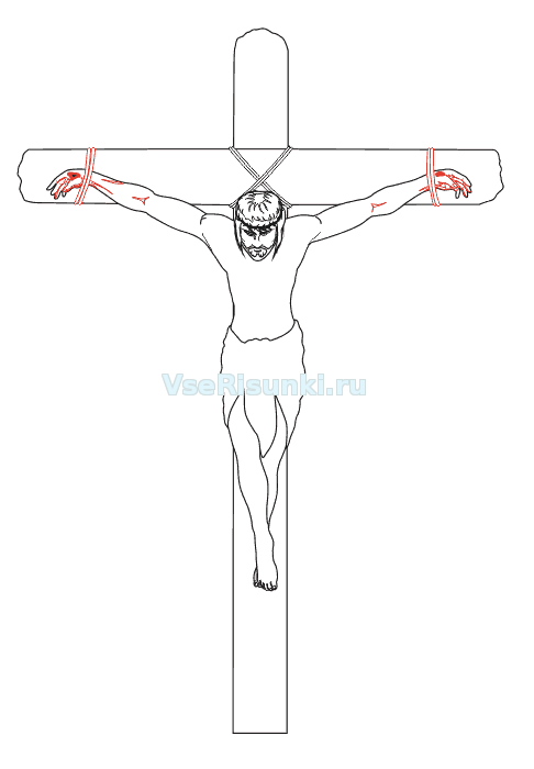 как нарисовать распятие Иисуса Христа