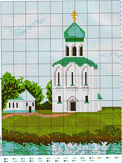 Церковь Покрова на Нерли схема вышивки крестиком