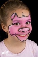 как нарисовать свинью на лице, аквагрим свинья, поросенок на Новый год