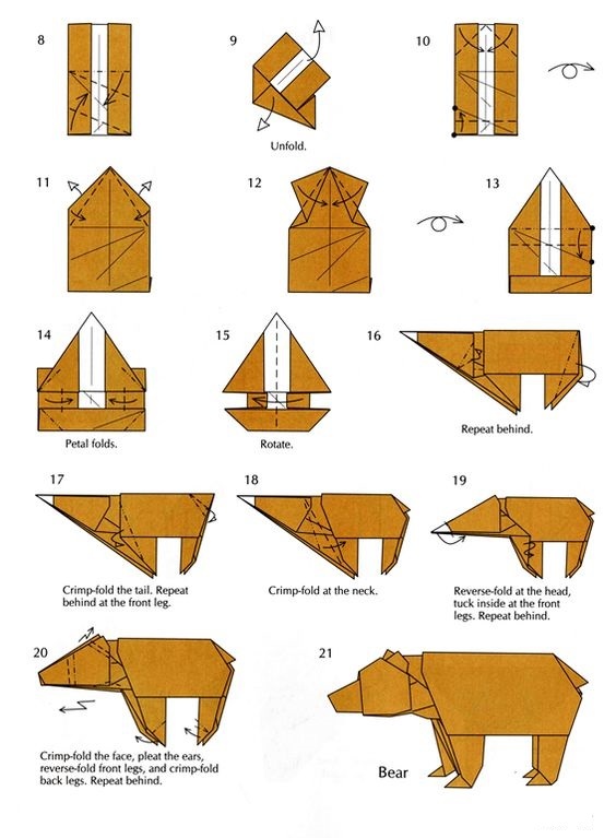 медведь оригами