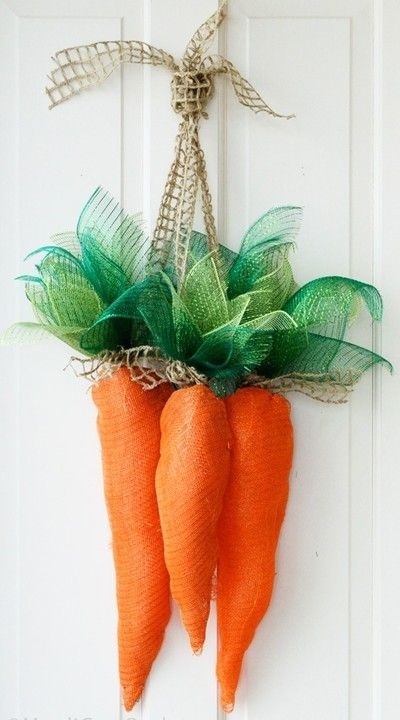 поделка морковь из органзы