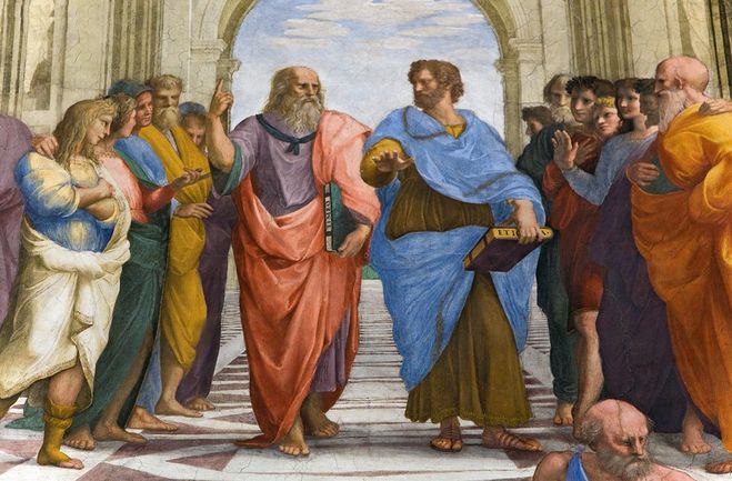 Платон и Аристотель. Галлерея Ватикана.