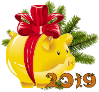 картинка свинка для поздравления на Новый год 2019 Свиньи