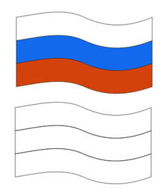 шаблон российский флаг