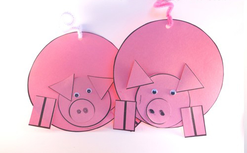 новогодняя поделка, аппликация со свиньей, как сделать аппликацию со свиньей поэтапно