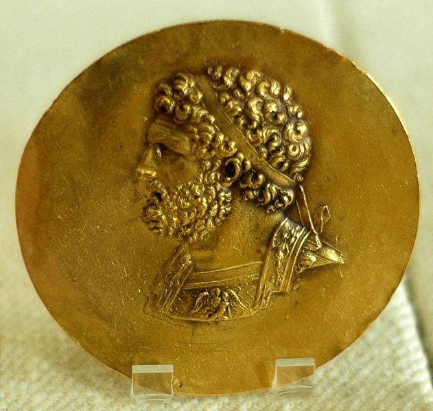 текст при наведении монета с изображением Филиппа II Македонского