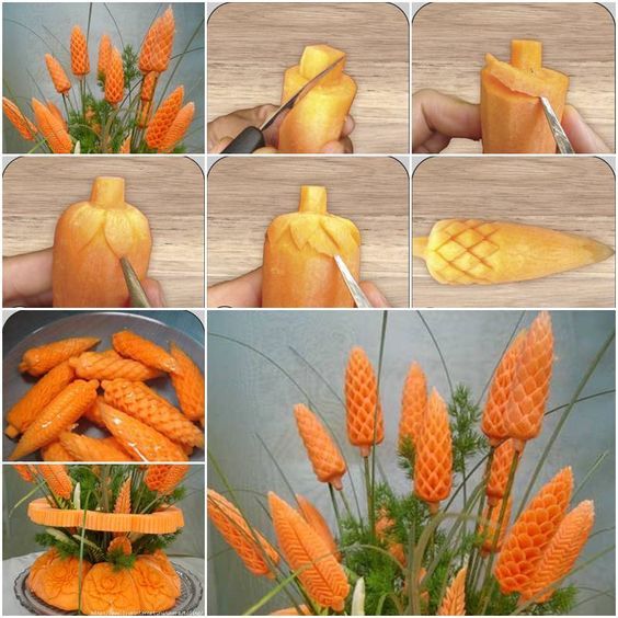 украшение блюда морковью