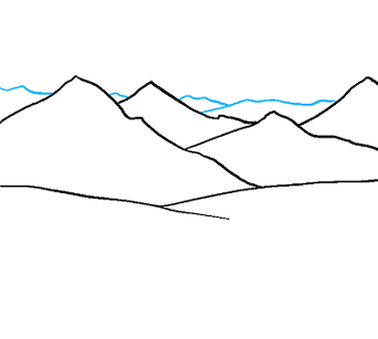 рисунок "горы" поэтапно мастер-класс
