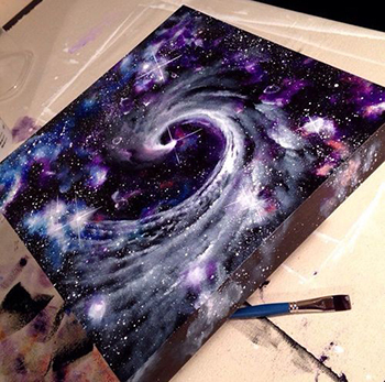 рисунок с галактикой своими руками на холсте