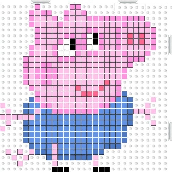 Свинка Пеппа из термомозаики схема George Pig