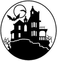 Трафарет домик из фетра Хеллоуин