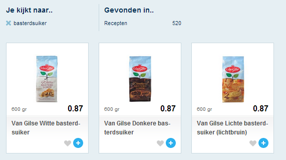 текст при наведении - цены на коричневый сахар в нидерландском супермаркете