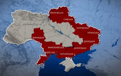 карта областей военного положения Украины
