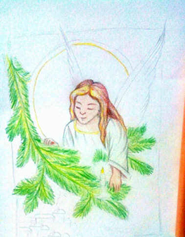 рисунок на Рождество своими руками