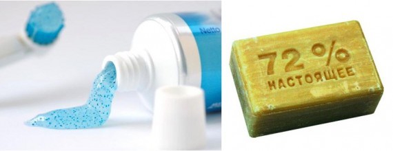 Чистка зубов мылом вместо зубной пасты